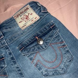 true religion jeans with pink stitching